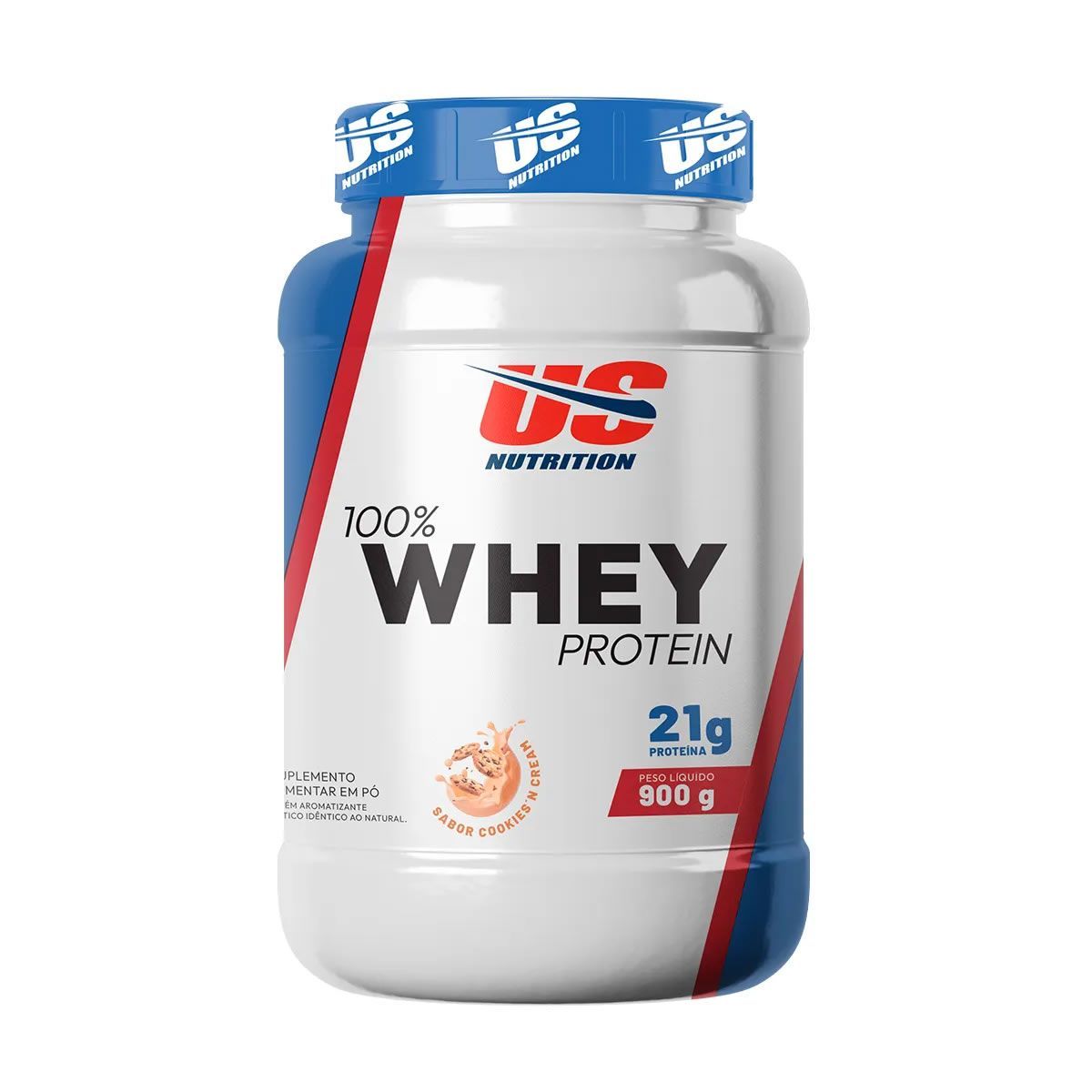 100% Whey Protein - 900g Cookies And Cream - Us Nutrition