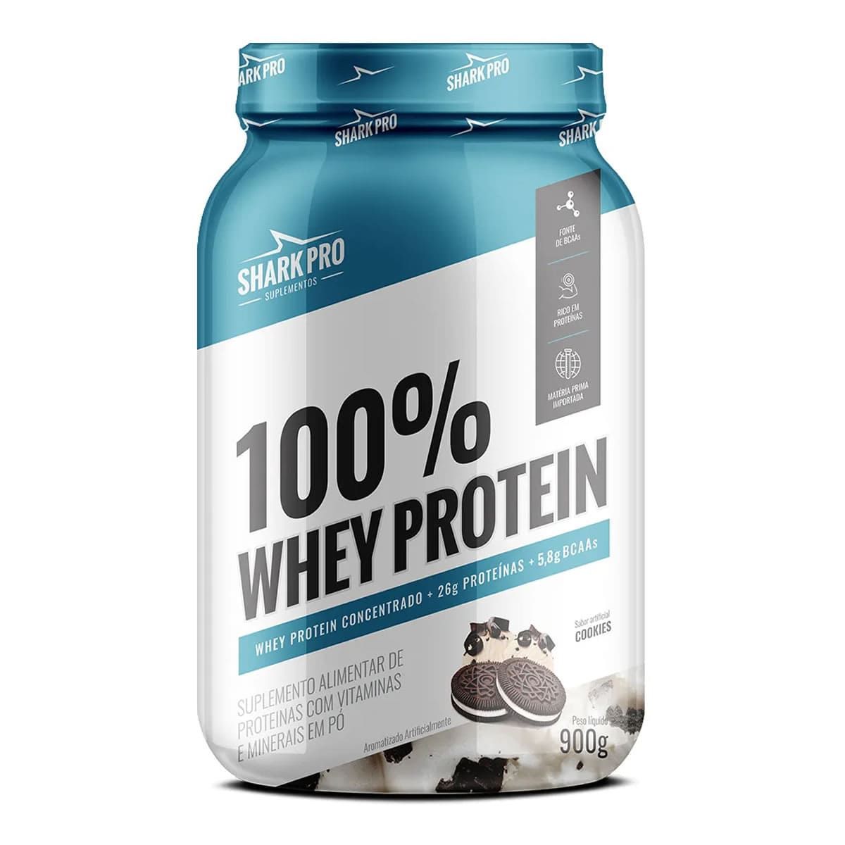 100% Whey Protein - 900g Cookies - Shark Pro
