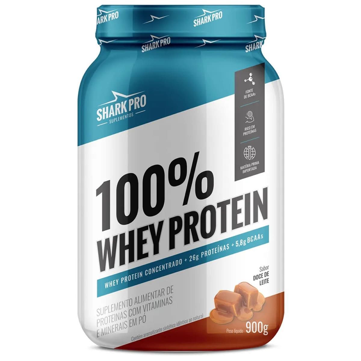 100% Whey Protein - 900g Doce de Leite - Shark Pro