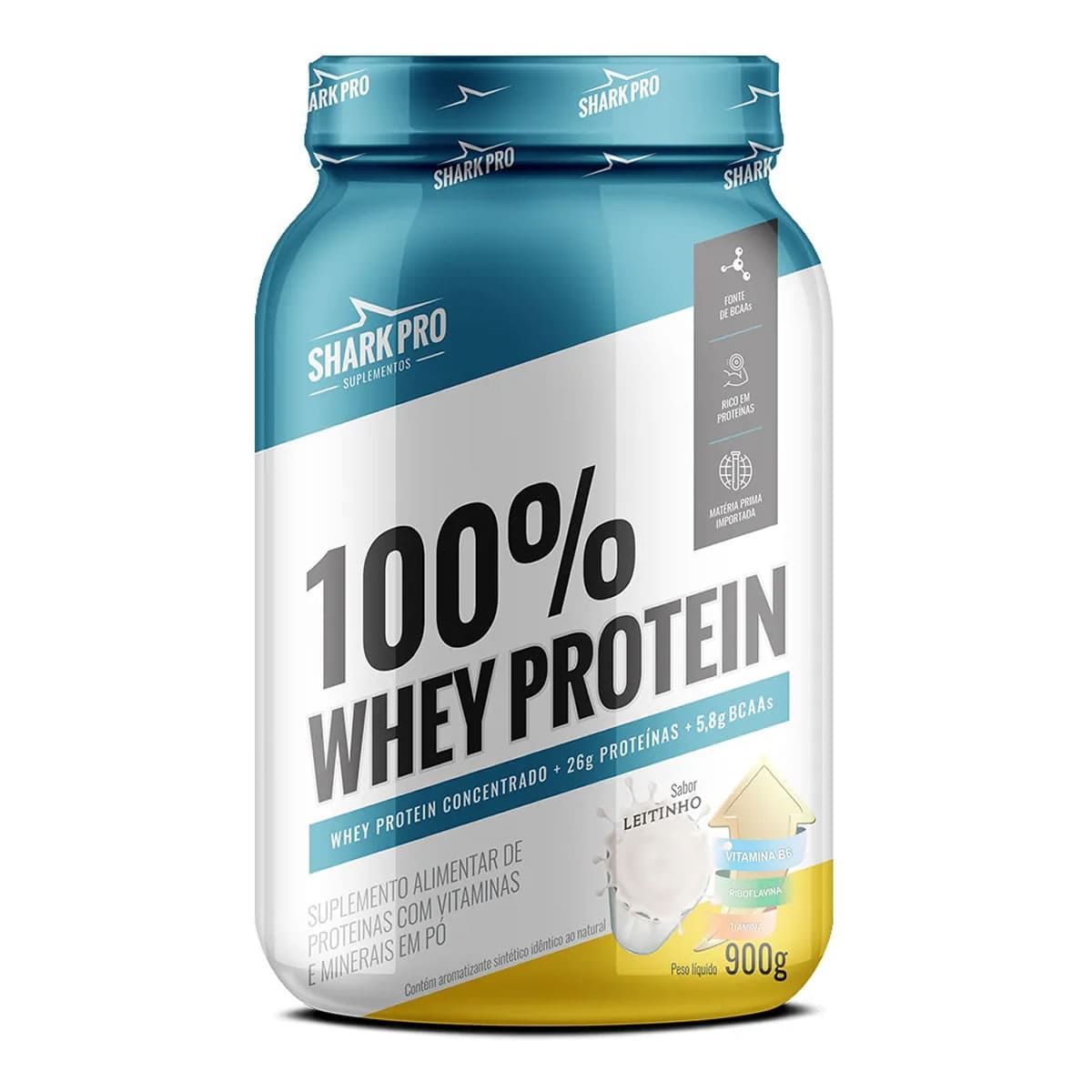100% Whey Protein - 900g Leitinho - Shark Pro