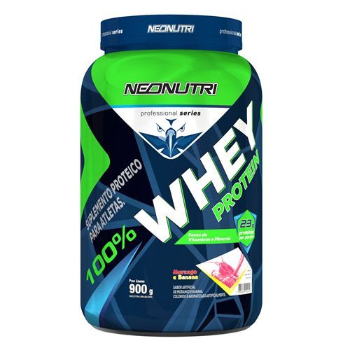 100% Whey Protein - 900g Morango e Banana - NeoNutri