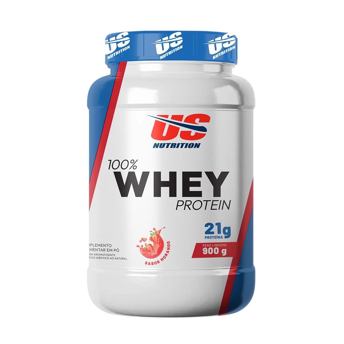 100% Whey Protein - 900g Morango - Us Nutrition