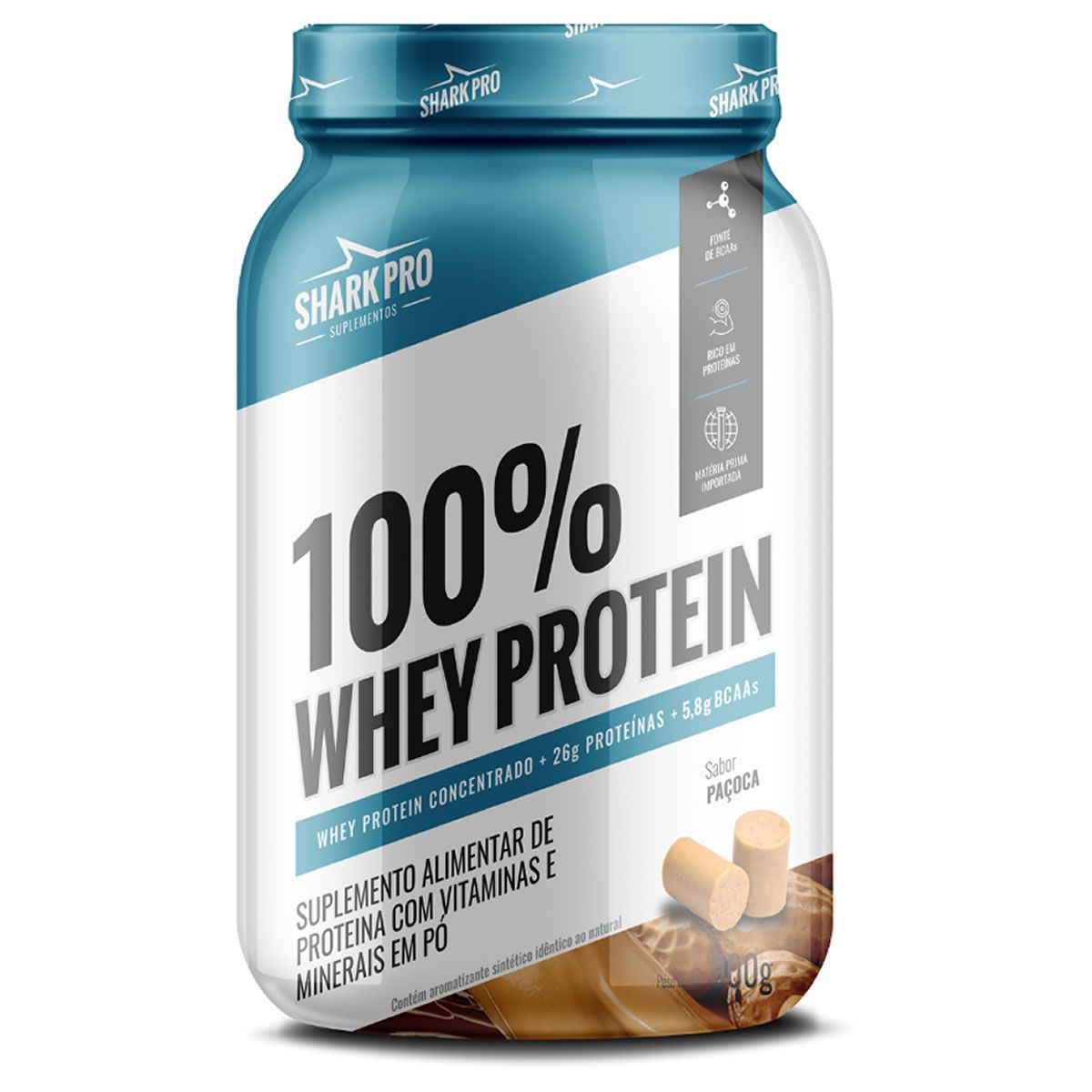 100% Whey Protein - 900g Pa�oca - Shark Pro