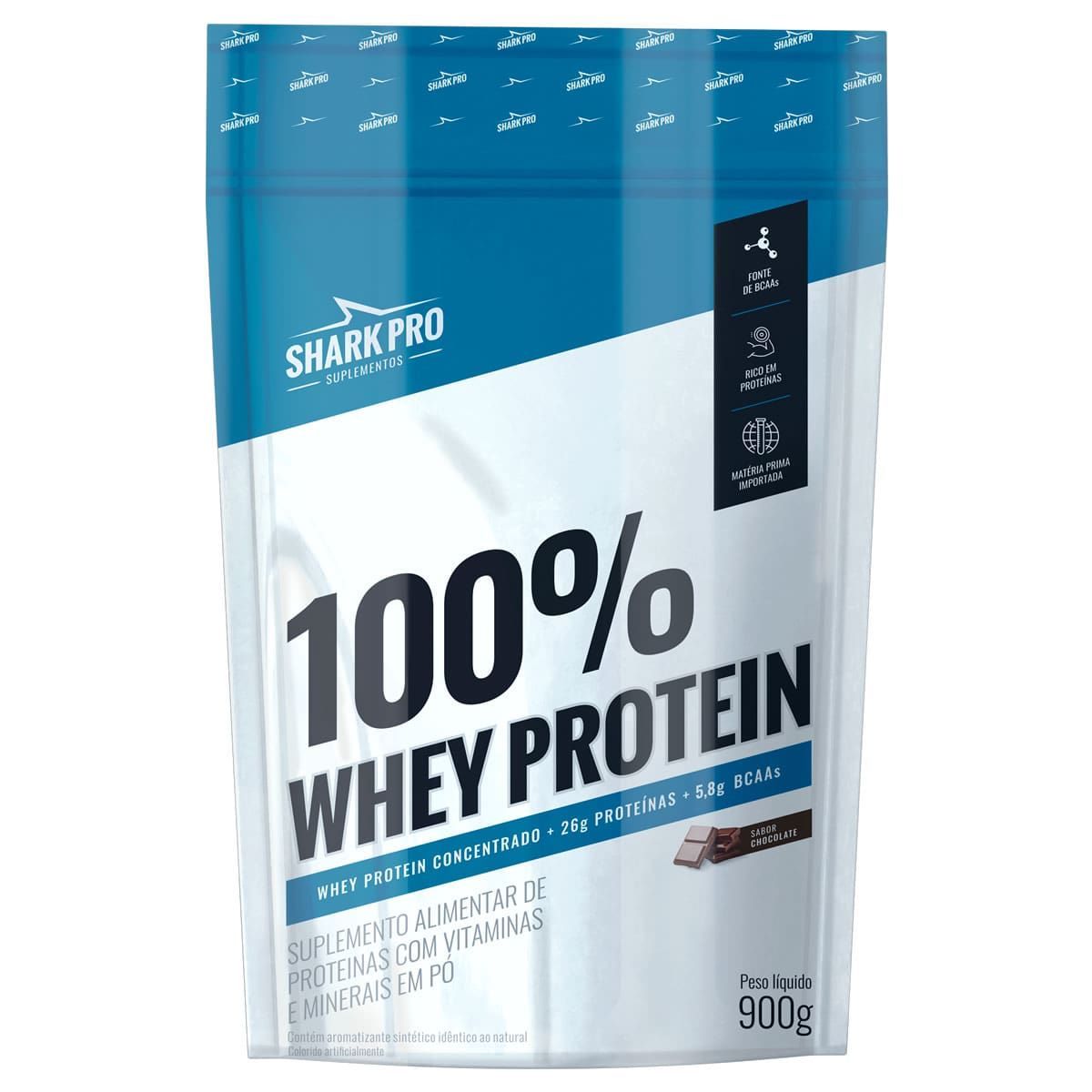 100% Whey Protein - 900g Refil Chocolate - Shark Pro