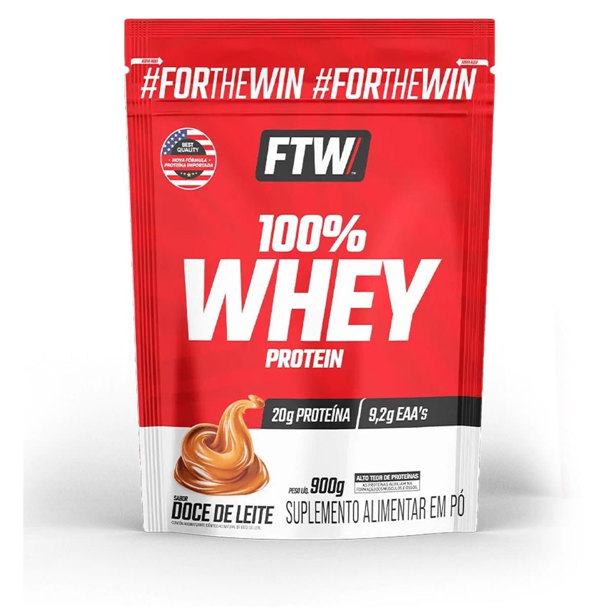 100% Whey Protein - 900g Refil Doce de Leite - FTW