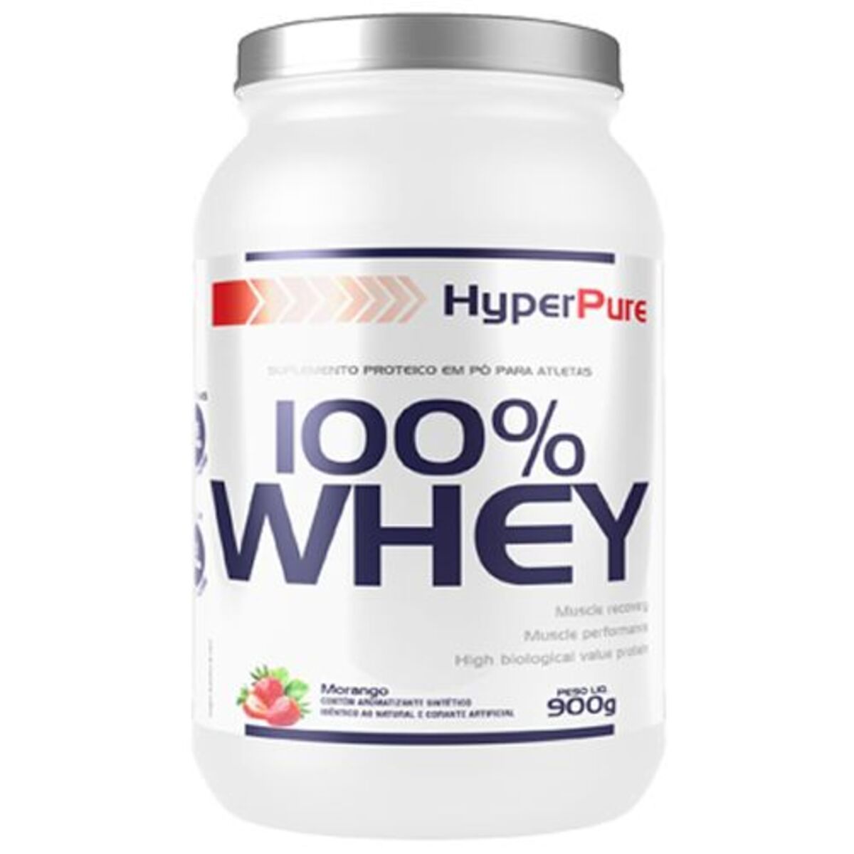 100% Whey Protein Concentrado - 900g Morango - HyperPure