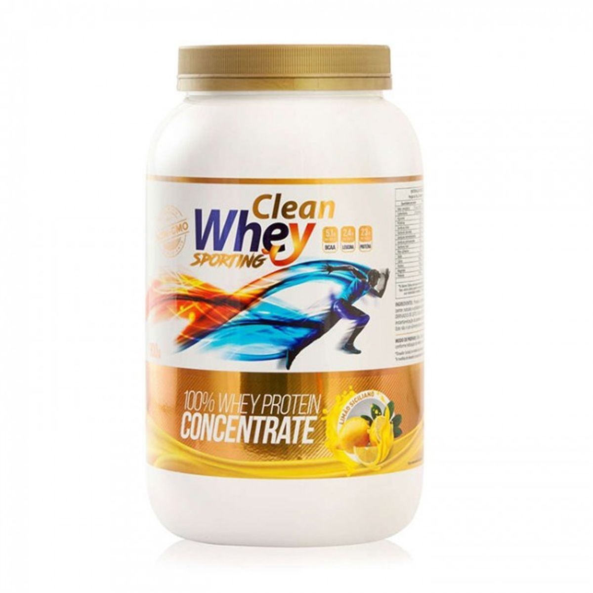 100% Whey Protein Concentrate - 900g Lim�o Siciliano - Clean Whey