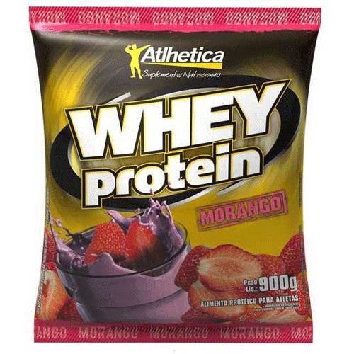 100% Whey Protein Refil - Morango 900g - Atlhetica