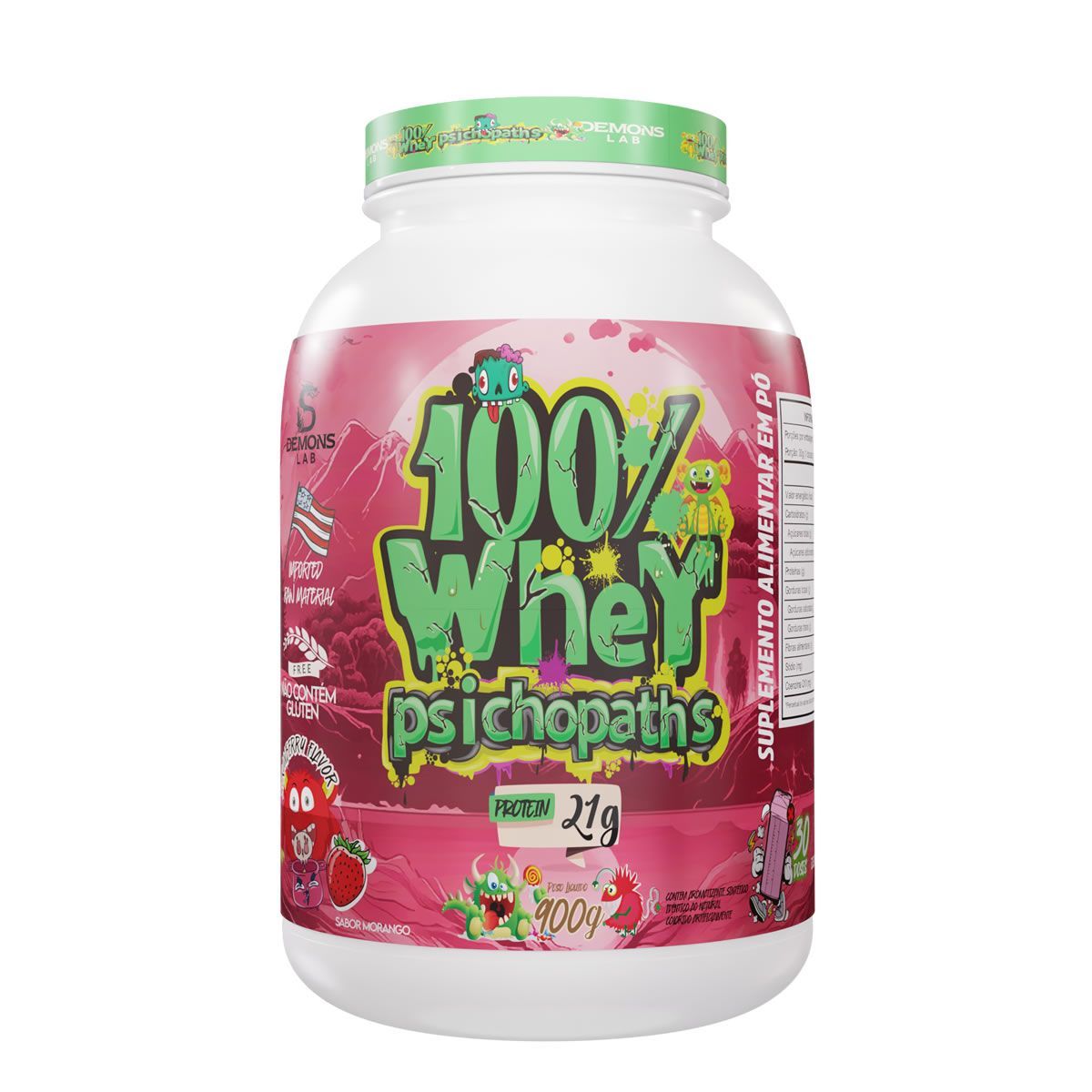 100% Whey Psichopaths -  900g Strawberry - Demons Lab
