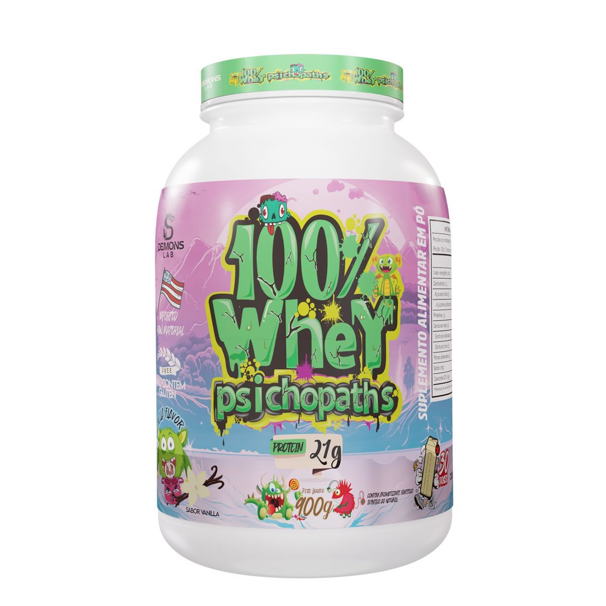 100% Whey Psichopaths -  900g Vanilla - Demons Lab