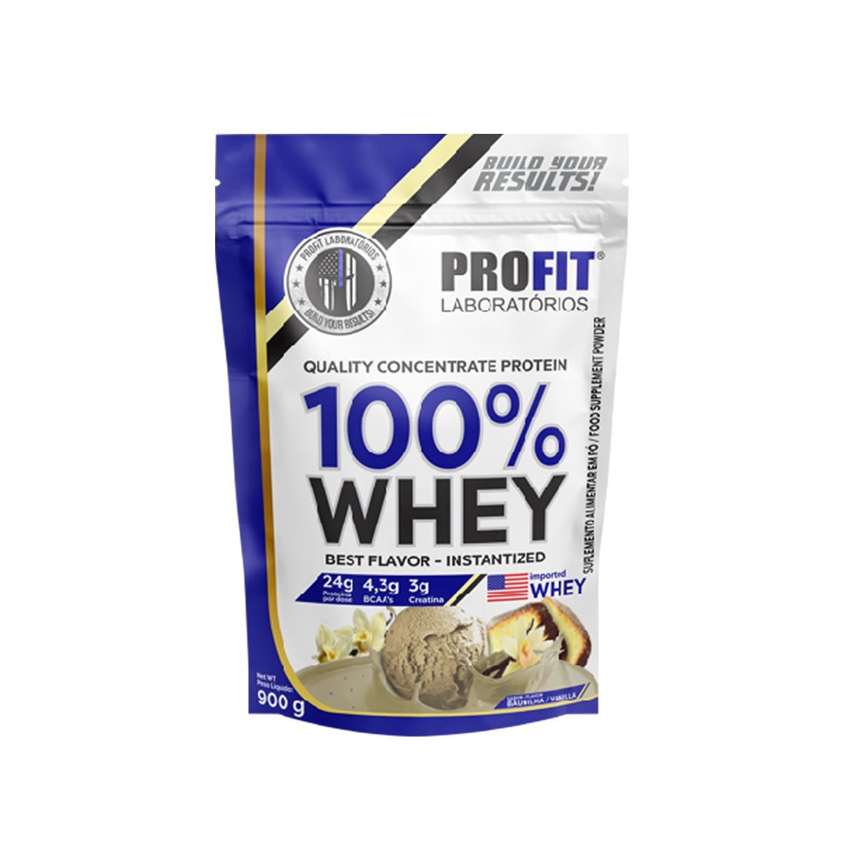 100% Whey Quality Concentrate Protein - 900g Refil Baunilha - Profit