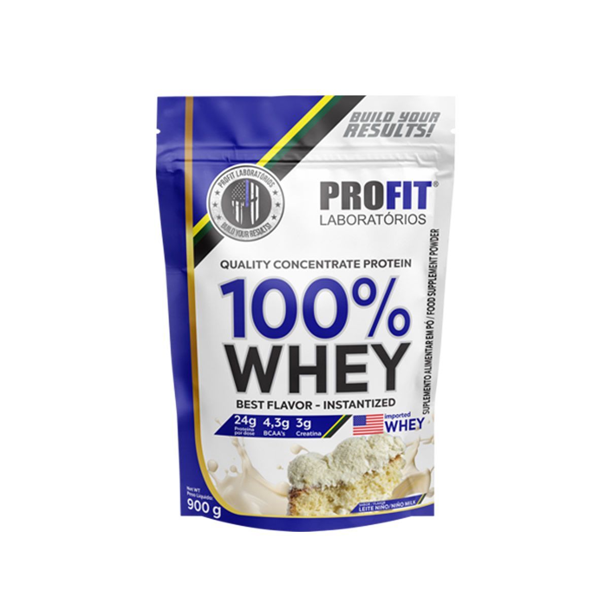 100% Whey Quality Concentrate Protein - 900g Refil Leite Nino - Profit