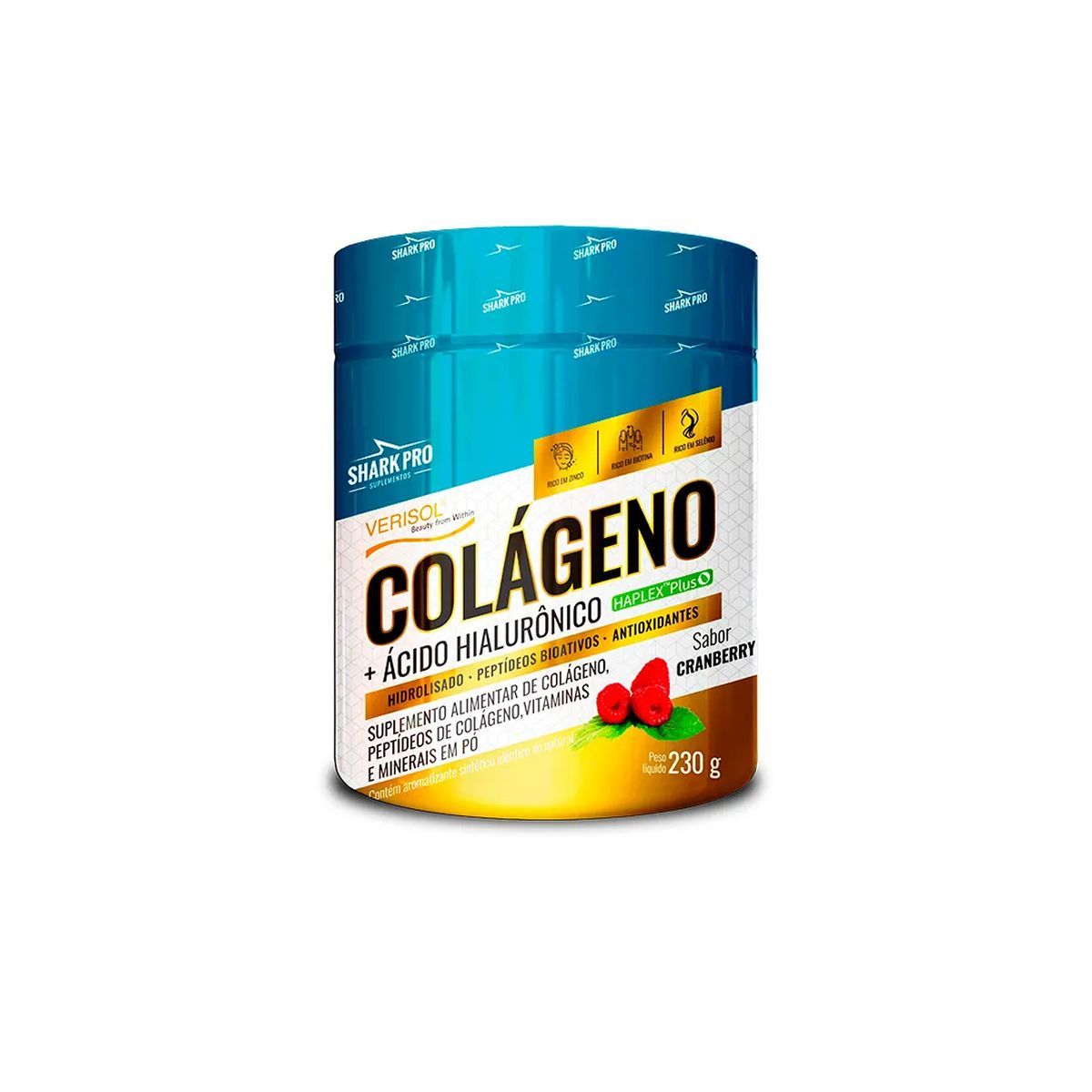 Col�geno + �cido Hialur�nico - 230g Cramberry - Shark Pro