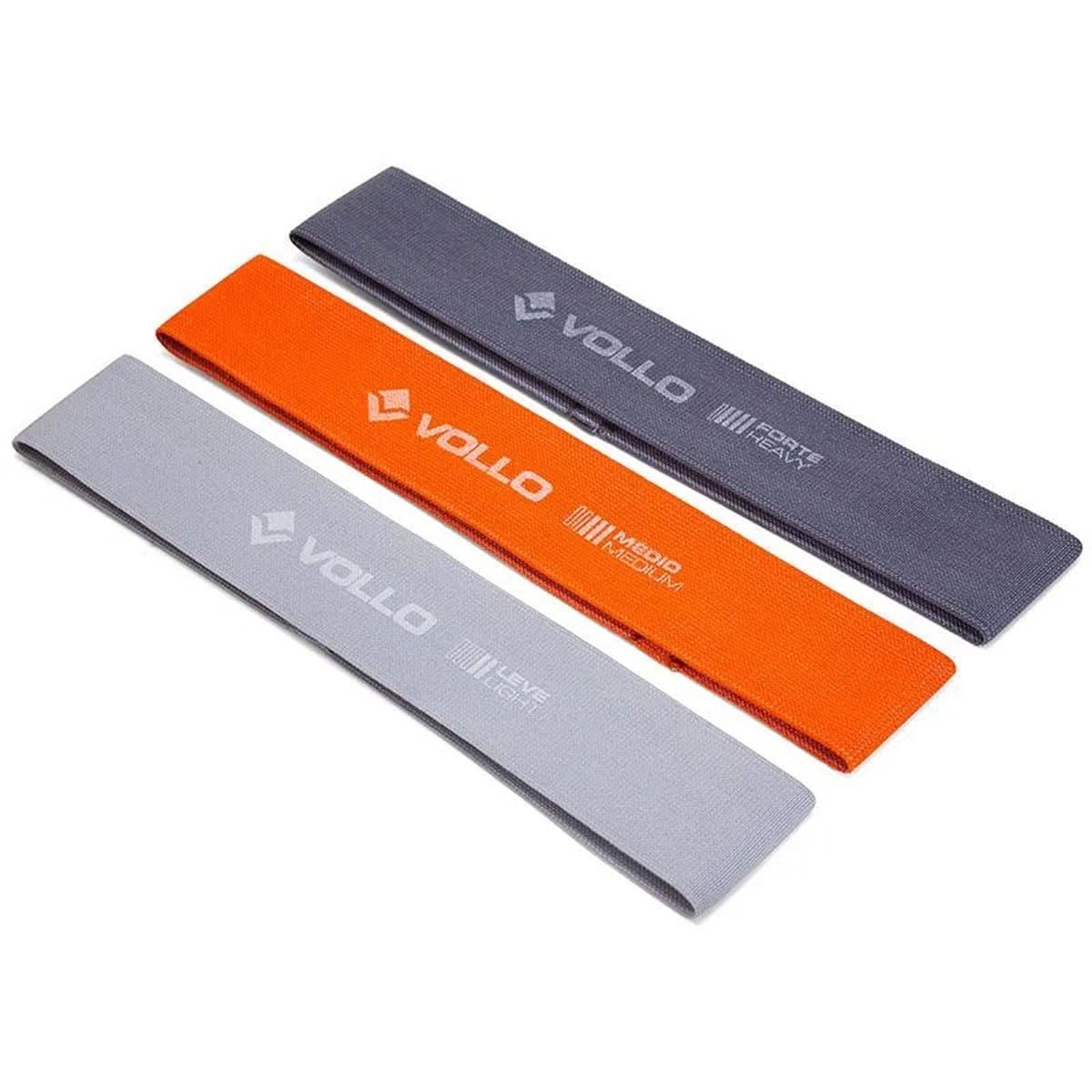 3 Faixas El�sticas Mini Bands de Poli�ster - 3 Intensidades - Vollo Sports