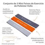 3 Faixas El�sticas Mini Bands de Poli�ster - 3 Intensidades - Vollo Sports