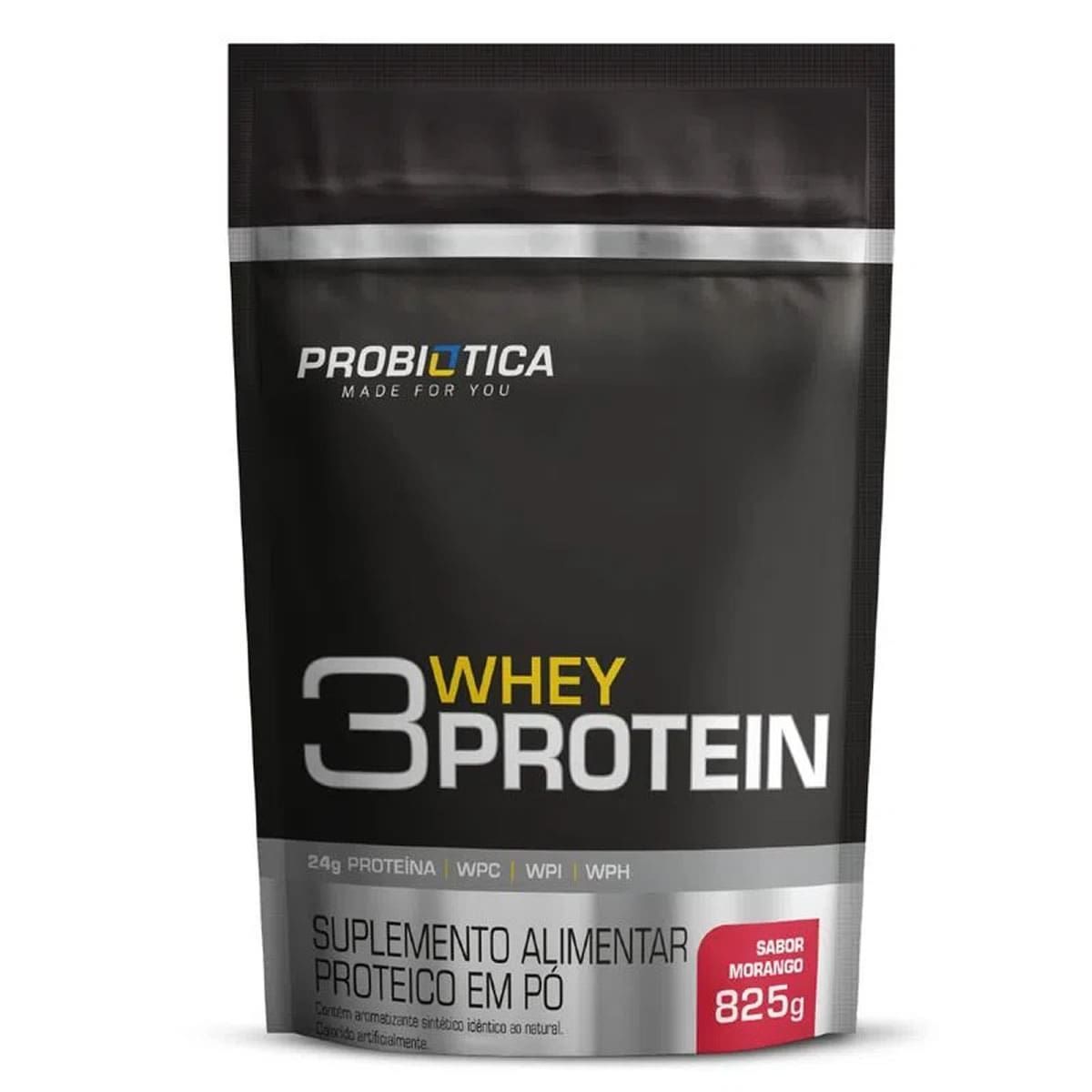 3 Whey Protein - 825g Morango - Probi�tica*** Data Venc. 27/09/2024