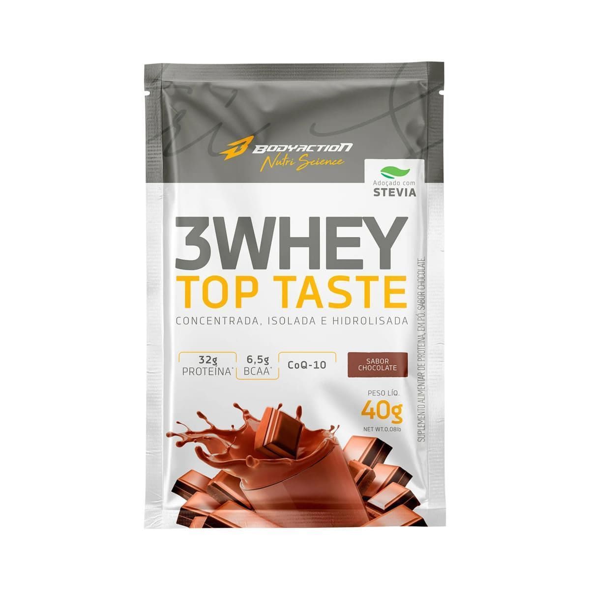 3 Whey Top Taste - 1 Sach� 40g Chocolate - BodyAction