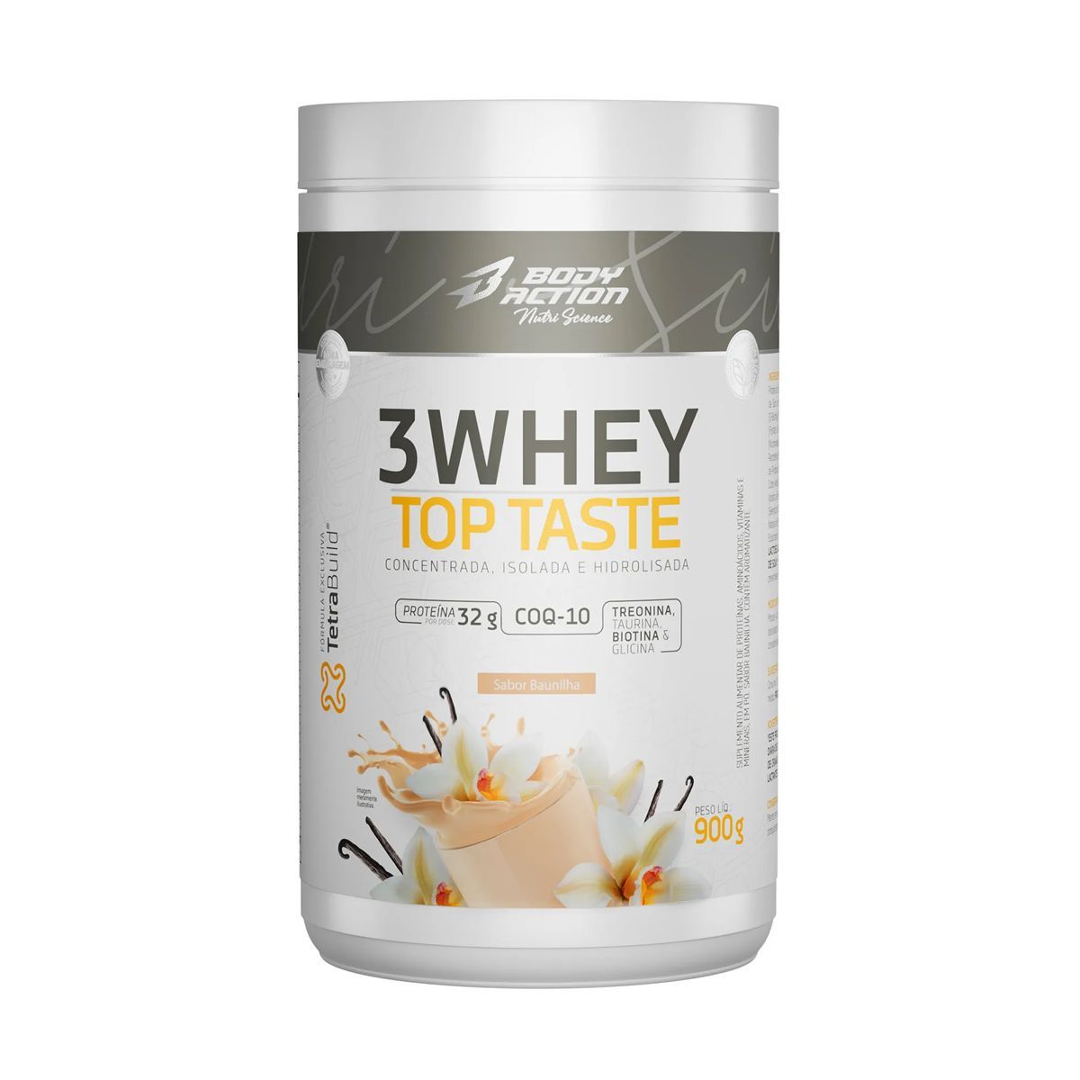 3 Whey Top Taste - 900g Baunilha - Body Action