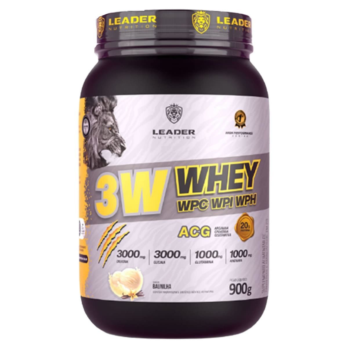3W Whey ACG - 900g Baunilha - Leader Nutrition