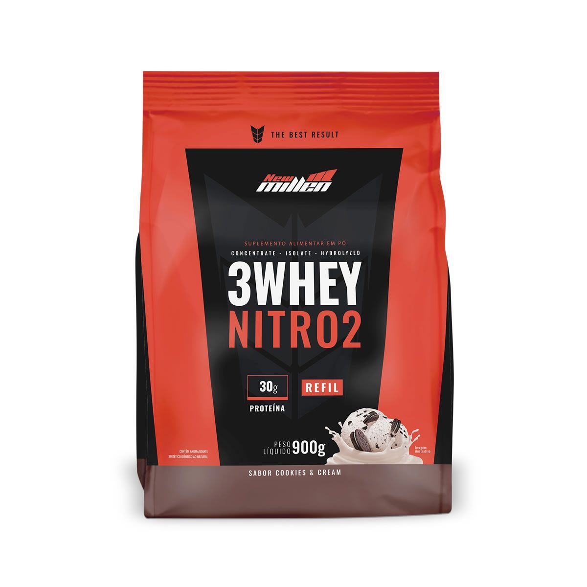 3Whey Nitro 2 - 900g Refil Cookies e Cream  - New Millen*** Data Venc. 29/09/2025