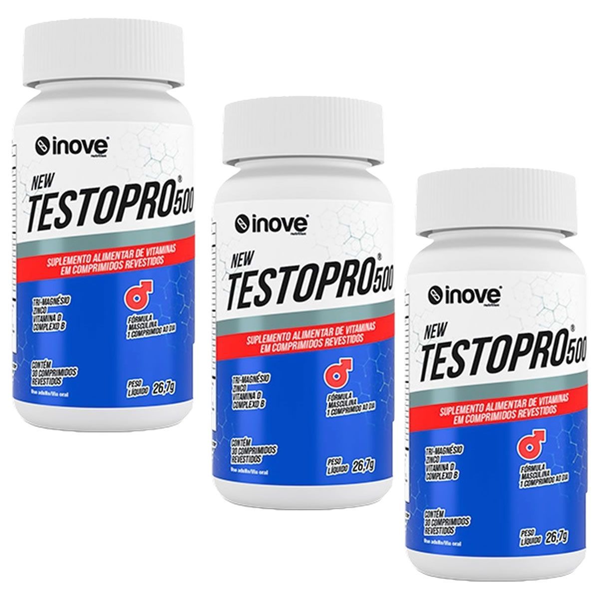3X Testopro 500 - 30 C�psulas - Inove Nutrition