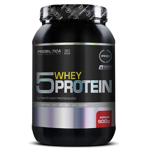 5 Whey Protein - 900g Morango - Probi�tica