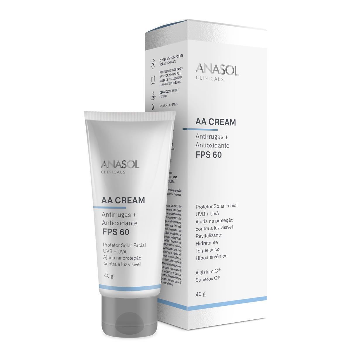 AA Cream Antirrugas+Antioxidante - 40g FPS 60 - Anasol