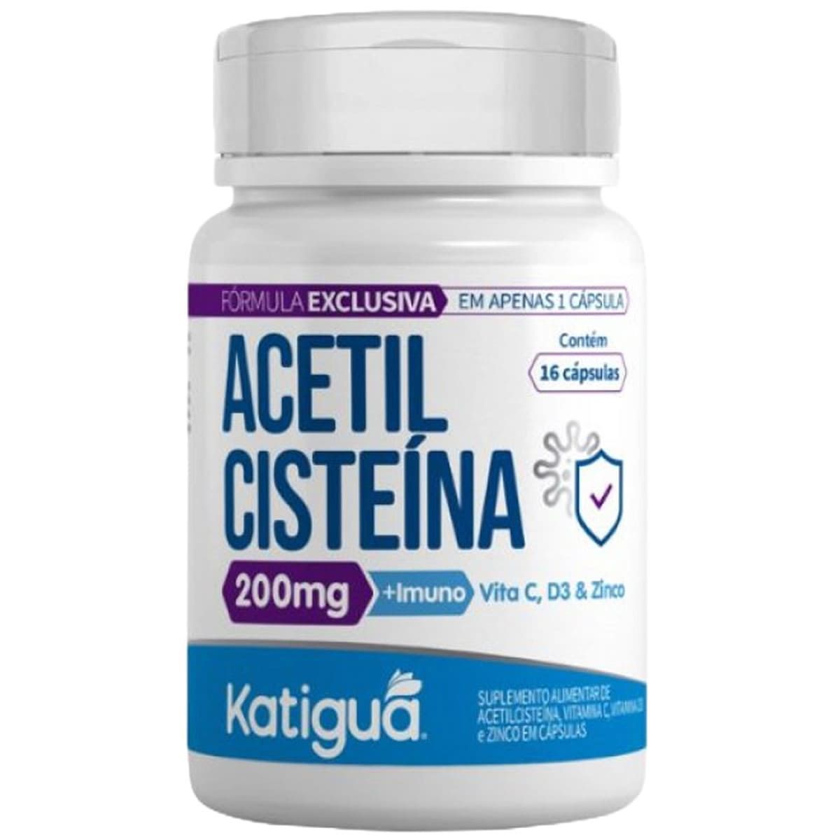 Acetilciste�na 200mg - 16 C�psulas - Katigu�