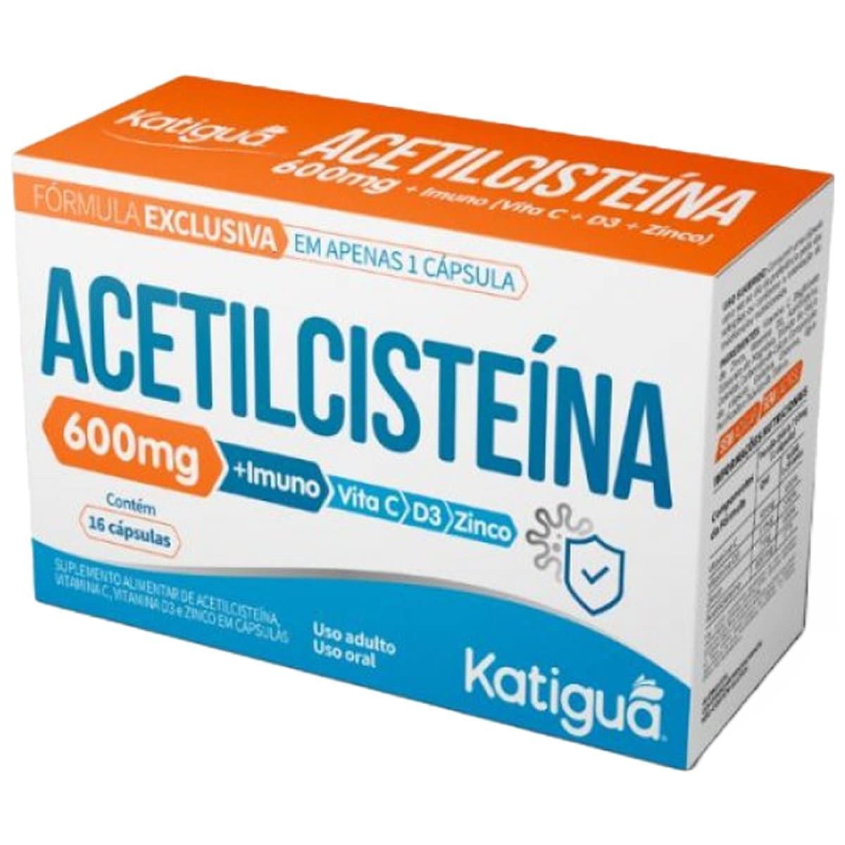 Acetilciste�na 600mg - 16 C�psulas - Katigu�*** Data Venc. 30/09/2025