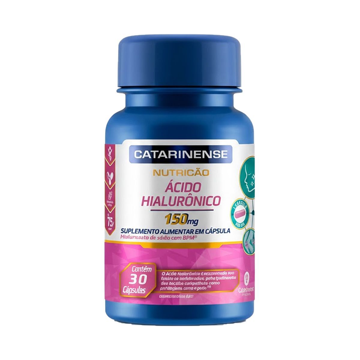 Acido Hialur�nico - 30 C�psulas - Catarinense Nutri��o