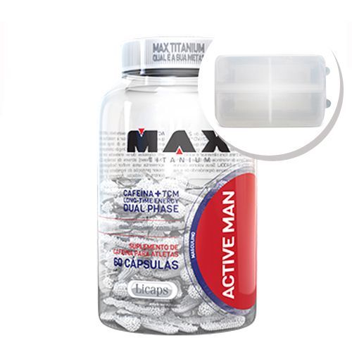 Active Man - 60 Capsulas + Porta C�psulas transparente - Max Titanium