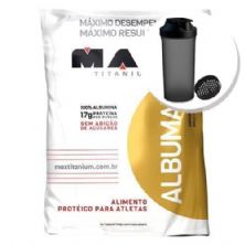 Albumax 100% - 500g Baunilha + Coqueteleira 600ml Preta - Max Titanium