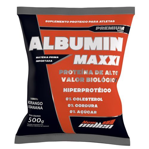 Albumin Maxxi - 500g Morango com Banana - New Millen