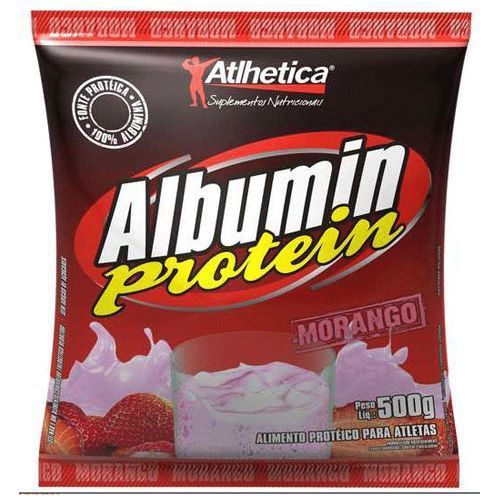 Albumin Protein Refil - 500g Albumina Morango - Atlhetica