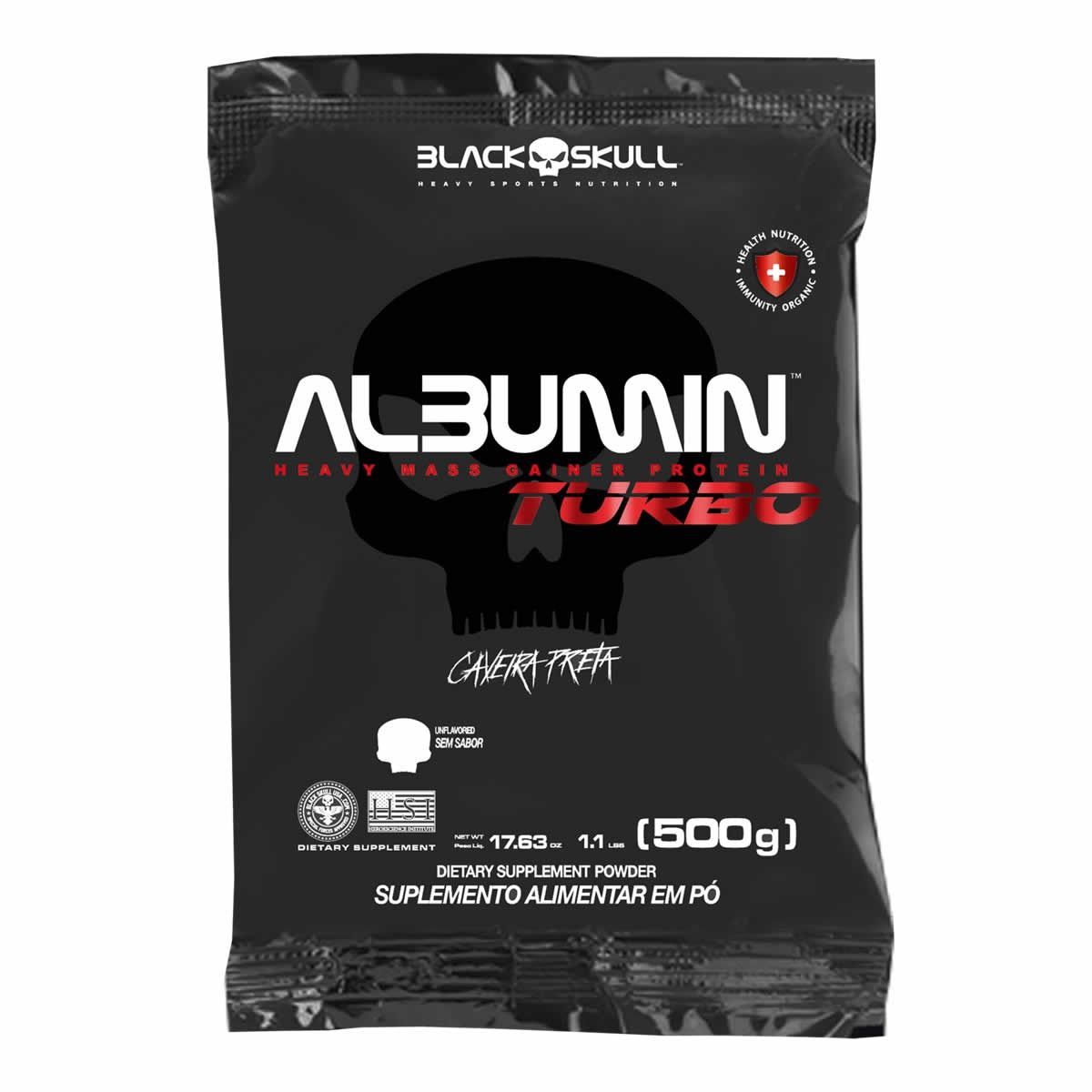 Albumin Turbo - 500g Refil Sem Sabor - Black Skull