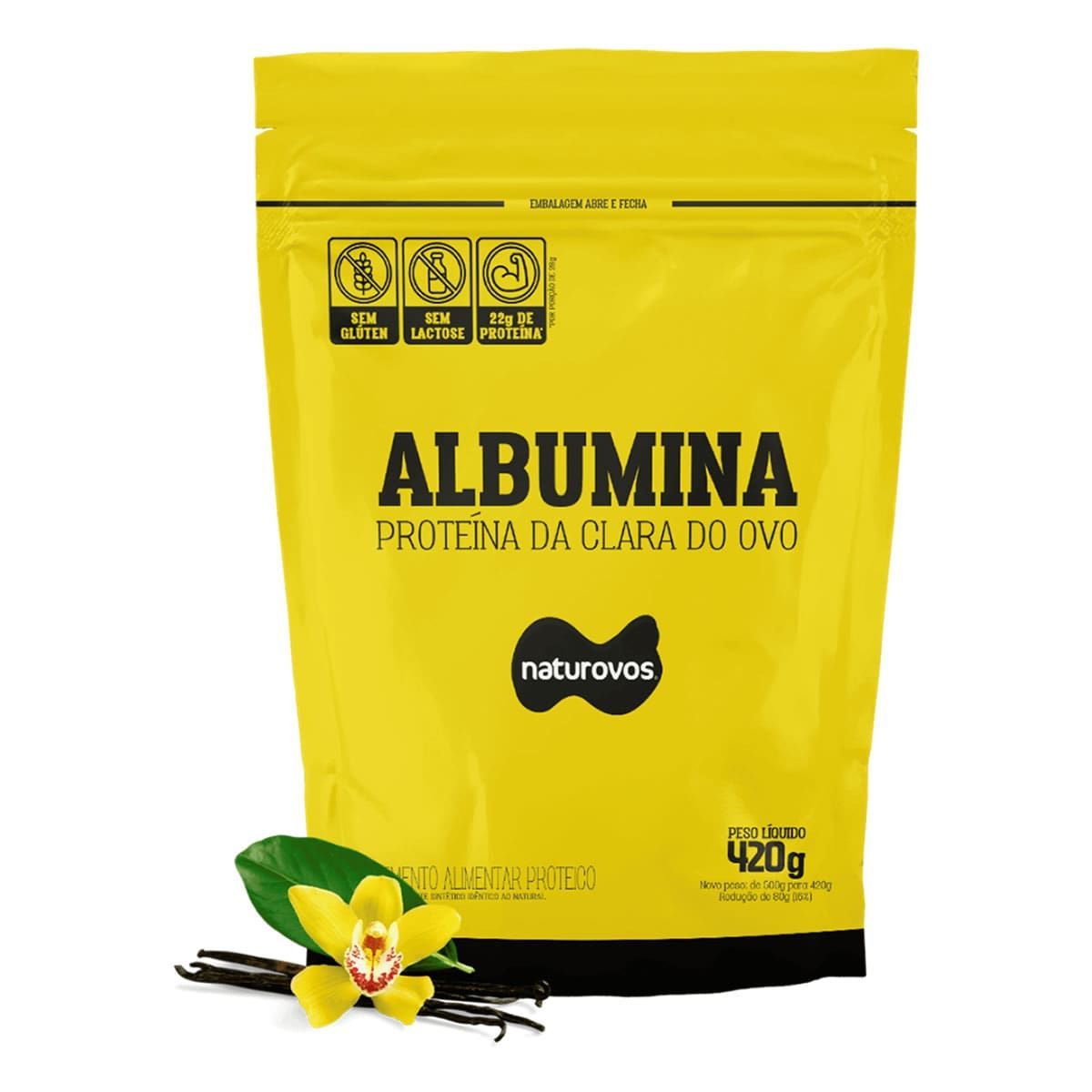Albumina - 420g Refil Baunilha - Naturovos*** Data Venc. 30/01/2026