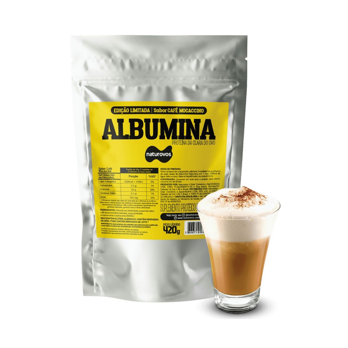 Albumina - 420g Refil Caf� Mocaccino - Naturovos