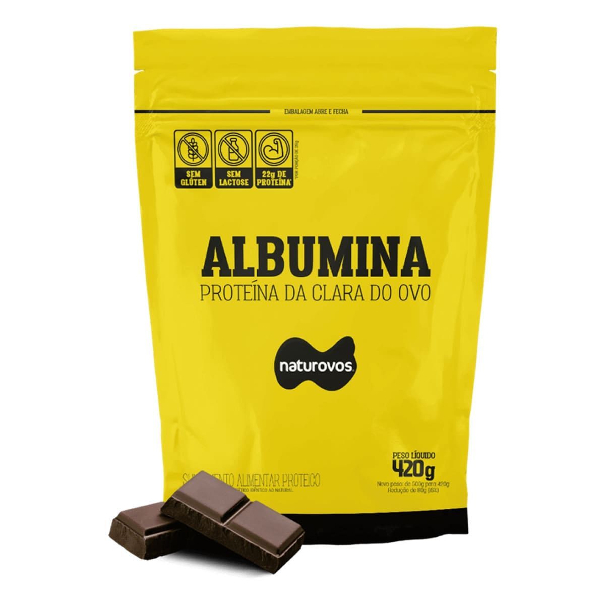 Albumina - 420g Refil Chocolate - Naturovos*** Data Venc. 30/12/2024