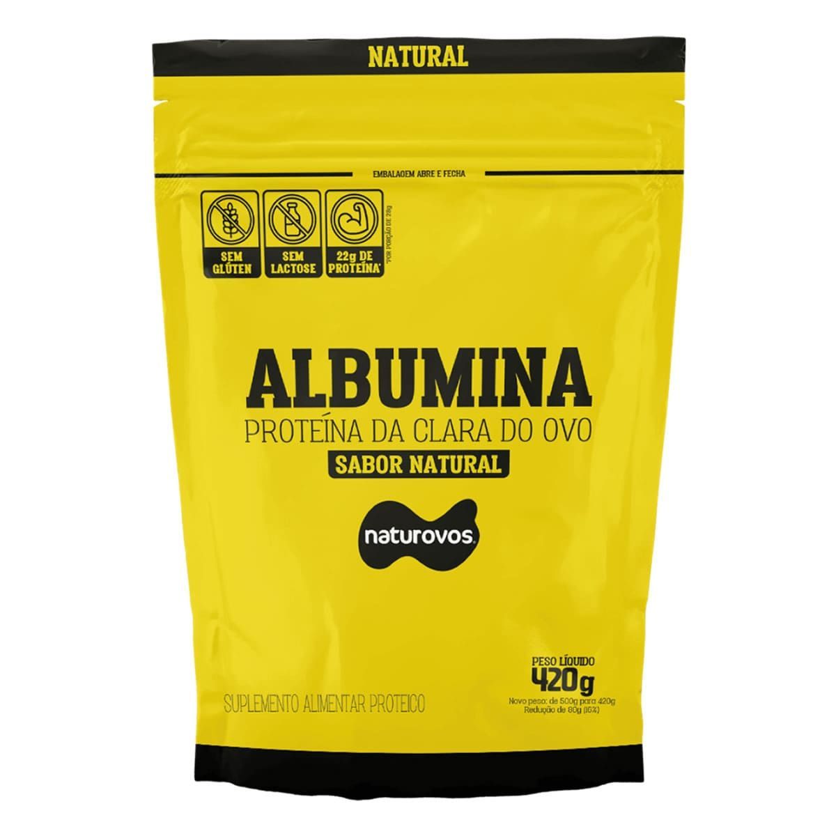 Albumina - 420g Refil Natural - Naturovos*** Data Venc. 30/12/2024