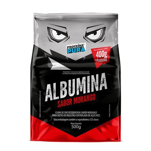 Albumina - 500g Morango - Prote�na Pura