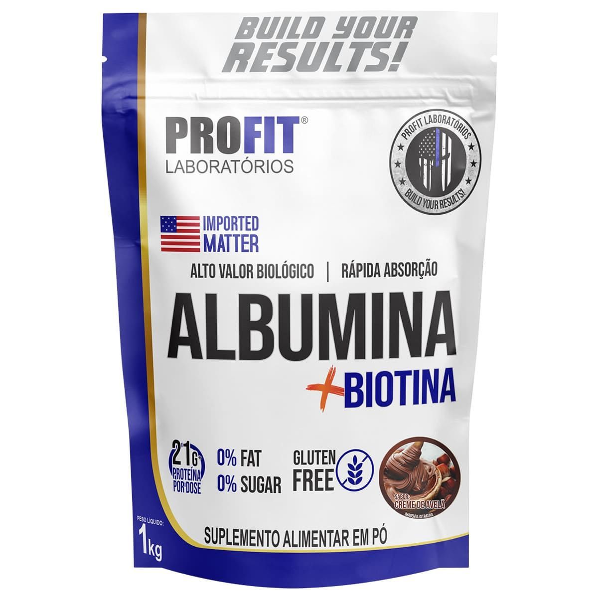 Albumina + Biotina Refil Stand-Up - 1000g Creme de Avel� - ProFit*** Data Venc. 24/05/2025