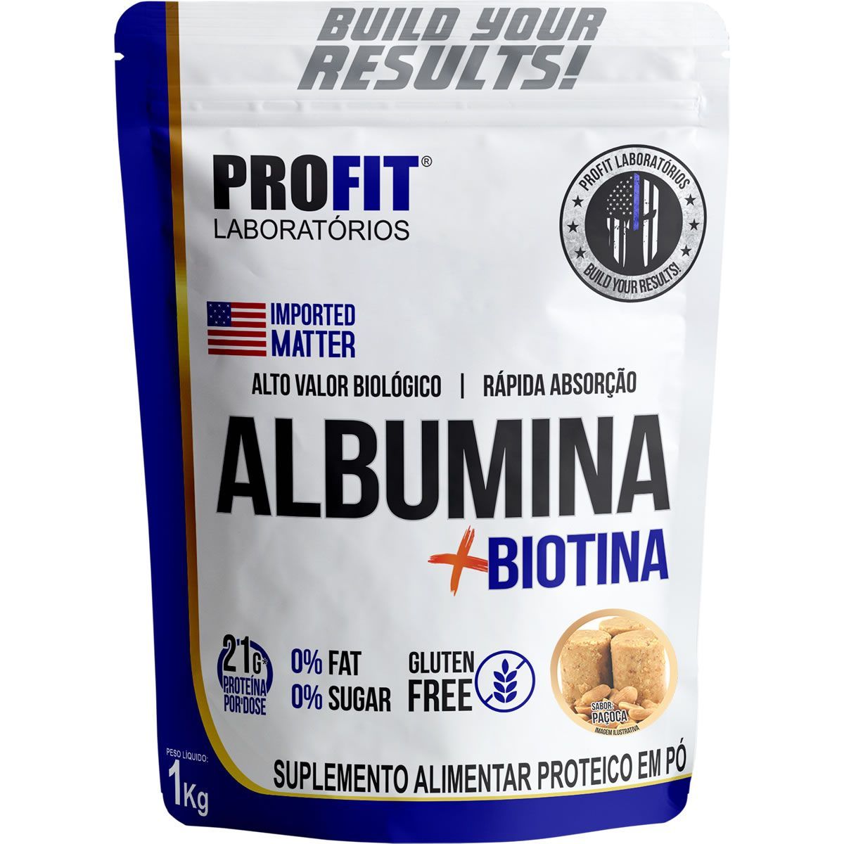 Albumina + Biotina Refil Stand-Up - 1000g Pa�oca - ProFit*** Data Venc. 03/09/2023