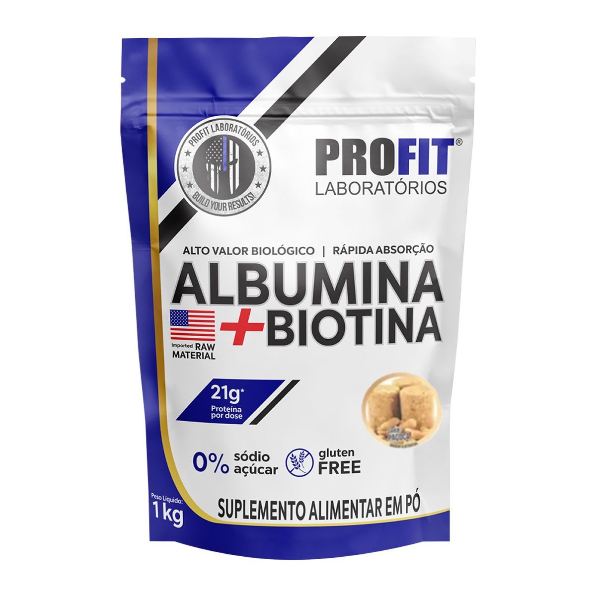 Albumina + Biotina Refil Stand-Up - 1000g Pa�oca - ProFit