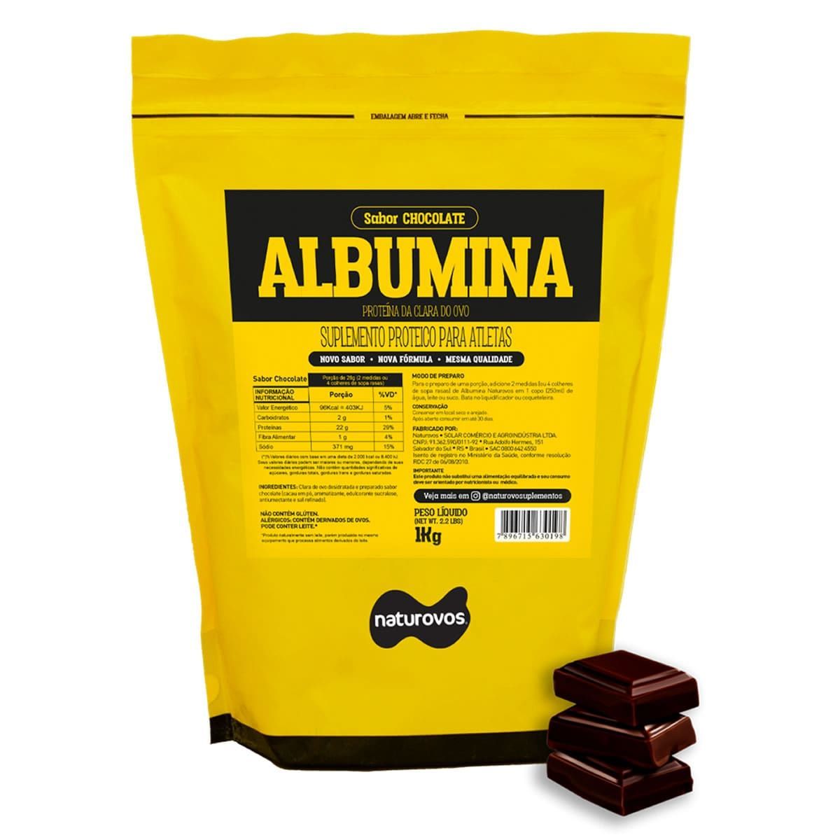 Albumina Refil - 1000g Chocolate - Naturovos