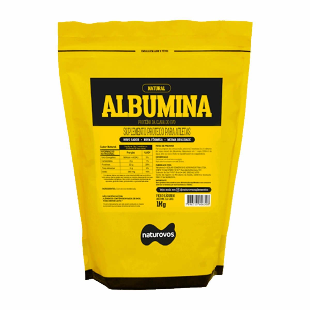 Albumina Refil - 1000g Natural - Naturovos*** Data Venc. 30/05/2024