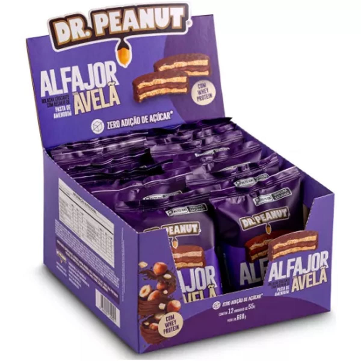 Alfajor com Pasta de Amendoim - 12 Unidades 55g Avel� - Dr. Peanut