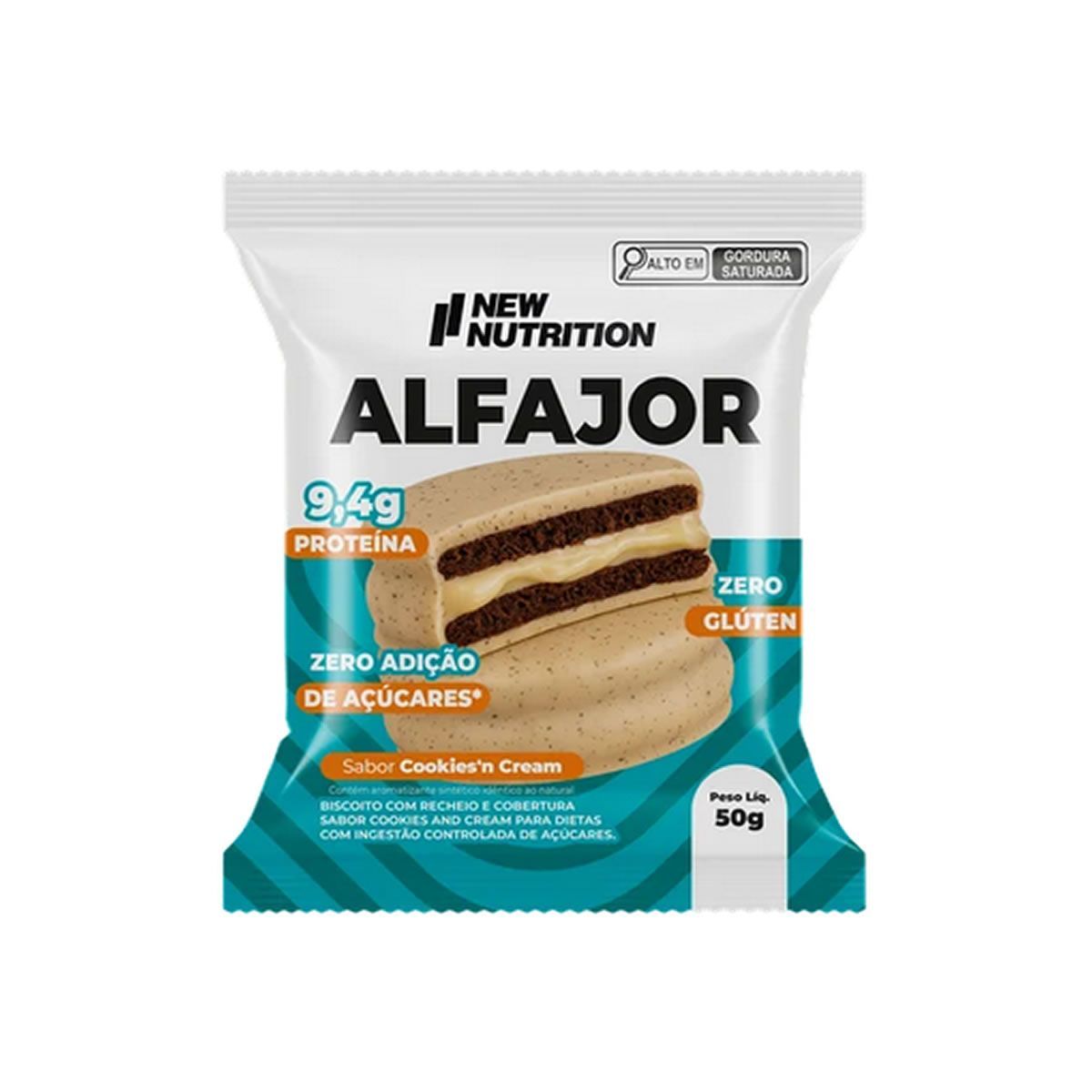 Alfajor Proteico - 1 Unidade 50g Cookies�N Cream - NewNutrition