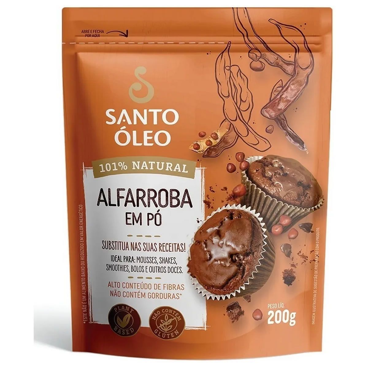 Alfarroba em P� - 200g - Santo �leo*** Data Venc. 01/04/2024