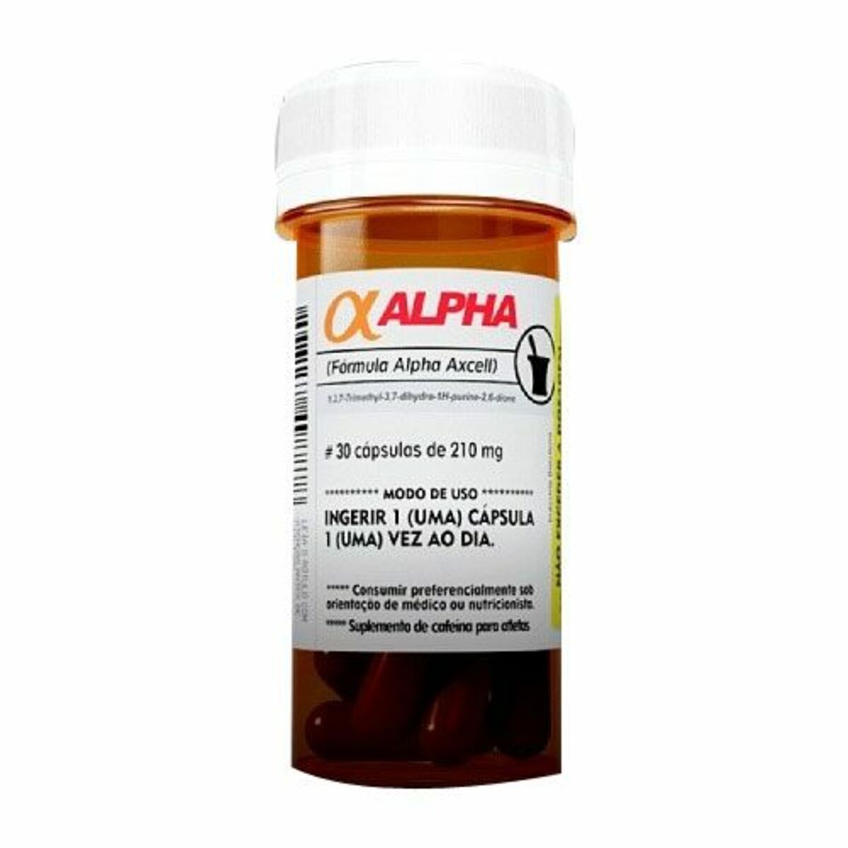 Alpha Axcell Cafeina - 30 C�psulas - Power Supplements