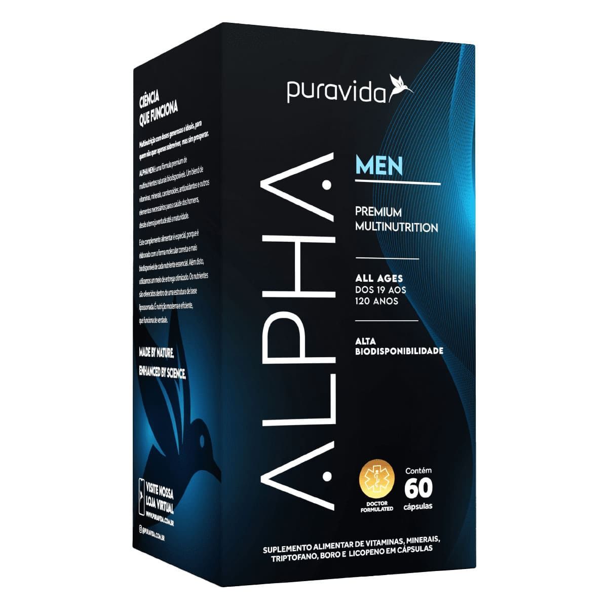 Alpha Men - 60 C�psulas - Puravida*** Data Venc. 30/11/2025